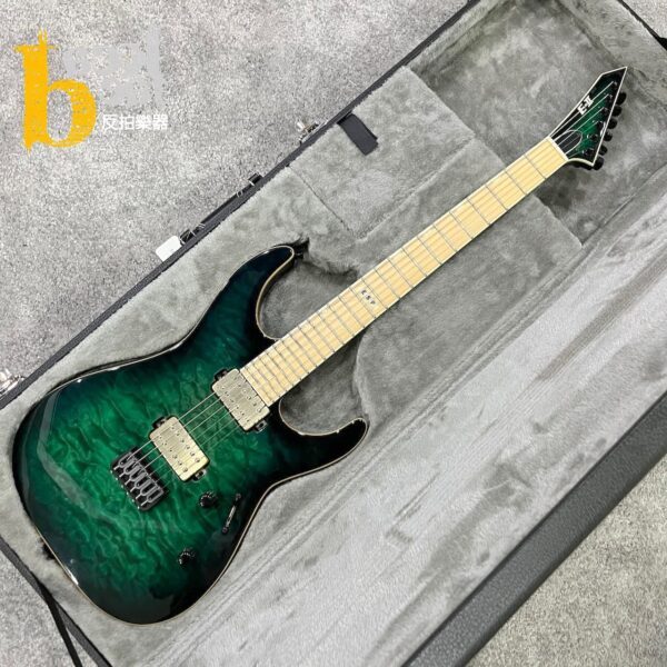 ESP E-II M-II NT Black Turquoise Burst 電吉他：圖片 6