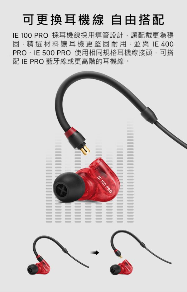 Sennheiser IE 100 PRO 入耳式 監聽 耳機 可換線  IE系列 紅色：圖片 4