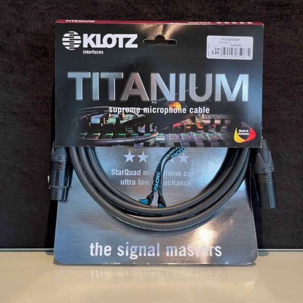 KLOTZ Titanium 3m 麥克風訊號線 鍍金Neutrik頭