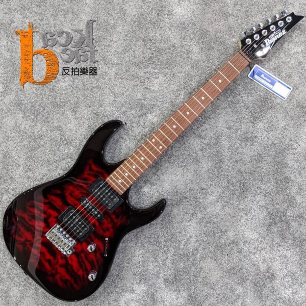 IBANEZ GRX70QA-TRB 雙單雙 雲狀楓木紅色 電吉他 小搖座