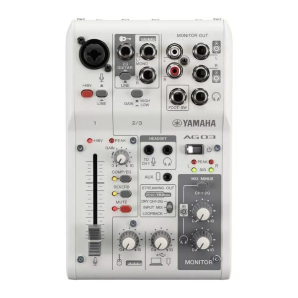 Yamaha AG03 MK2 數位混音器 直播混音器 白色