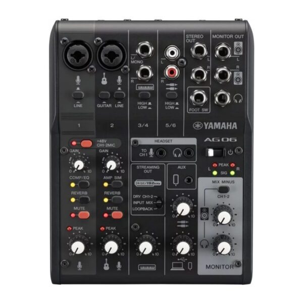 Yamaha AG06 MK2 數位混音器 直播混音器 黑色