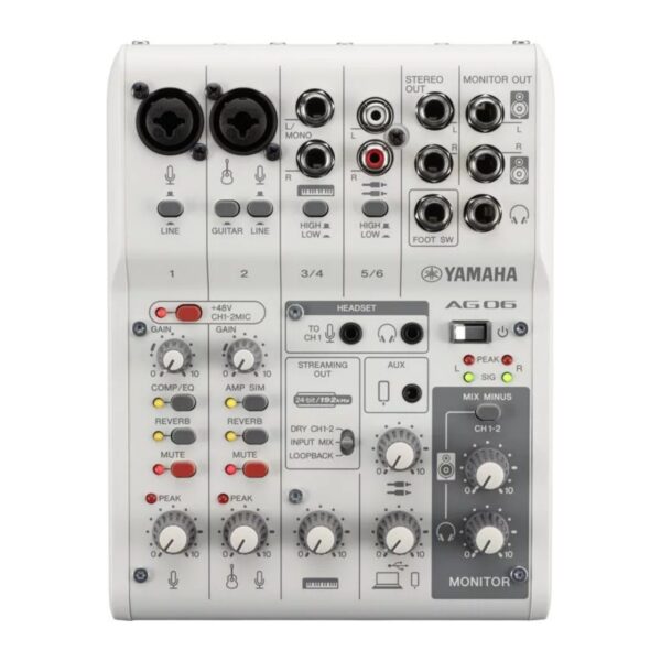 Yamaha AG06 MK2 數位混音器 直播混音器 白色