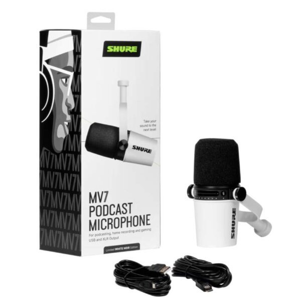 Shure MV7 White Noir