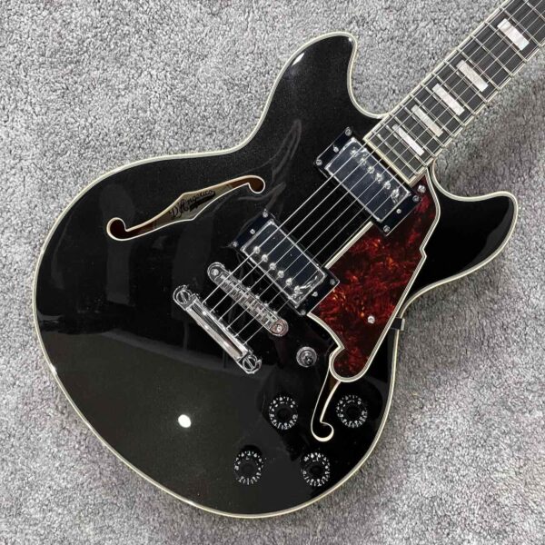 D'Angelico Premier Mini DC 半空心 電吉他 金蔥黑：圖片 5