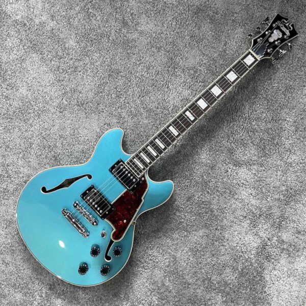 D'Angelico Premier Mini DC 半空心 電吉他 海洋綠松石