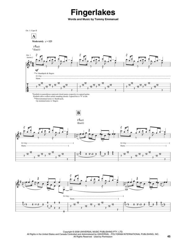 TOMMY EMMANUEL LITTLE BY LITTLE 吉他教材 樂譜：圖片 4