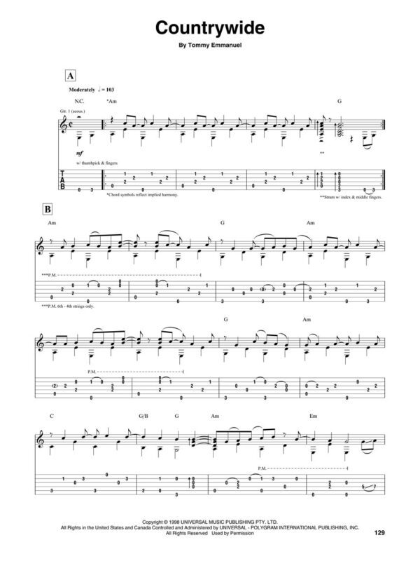 TOMMY EMMANUEL LITTLE BY LITTLE 吉他教材 樂譜：圖片 5