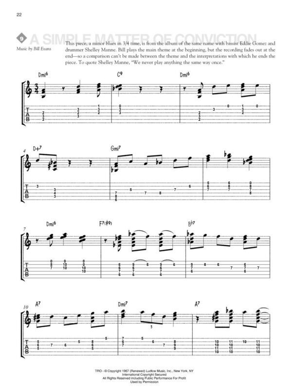 THE BILL EVANS GUITAR BOOK- BY SID JACOB 名人樂譜 吉他樂譜：圖片 4