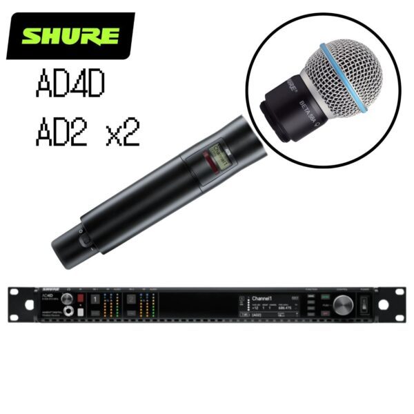 Shure AD4D AD2/B58 雙通道 無線麥克風系統