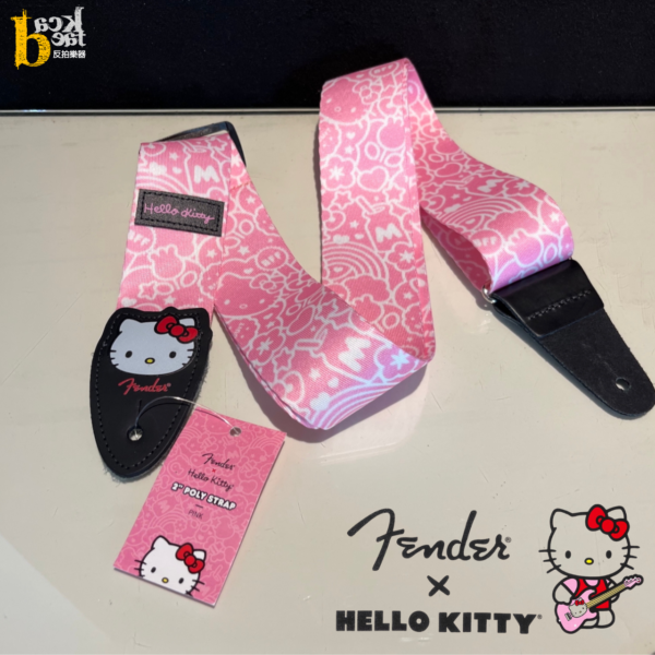 完售）Fender x Hello Kitty Pink Strap 聯名款背帶：圖片 2